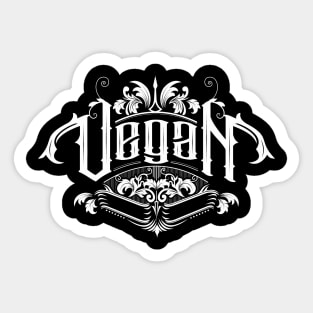 Gothic Vegan White Sticker